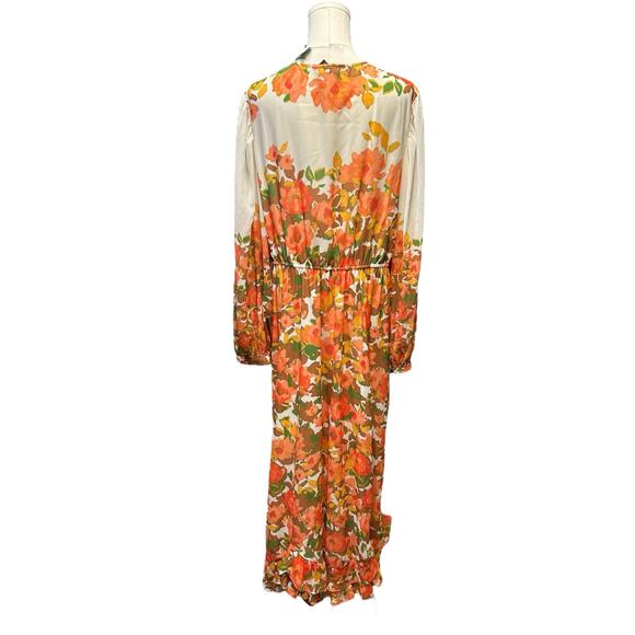 Anthropologie Vineet Bahl Floral Long-Sleeve Tiered Midi Maxi Dress - Picture 8 of 13